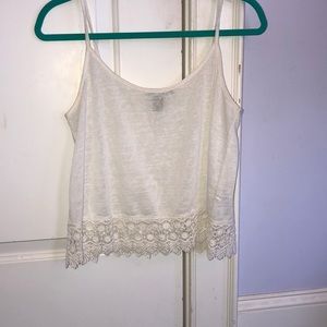 Loose see through white tank top